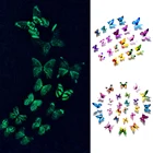12 шт.компл. Светящиеся Настенные наклейки в виде бабочек, бабочки для гостиной, украшение для свадебвечерние, домашние 3D наклейки на холодильник, обои