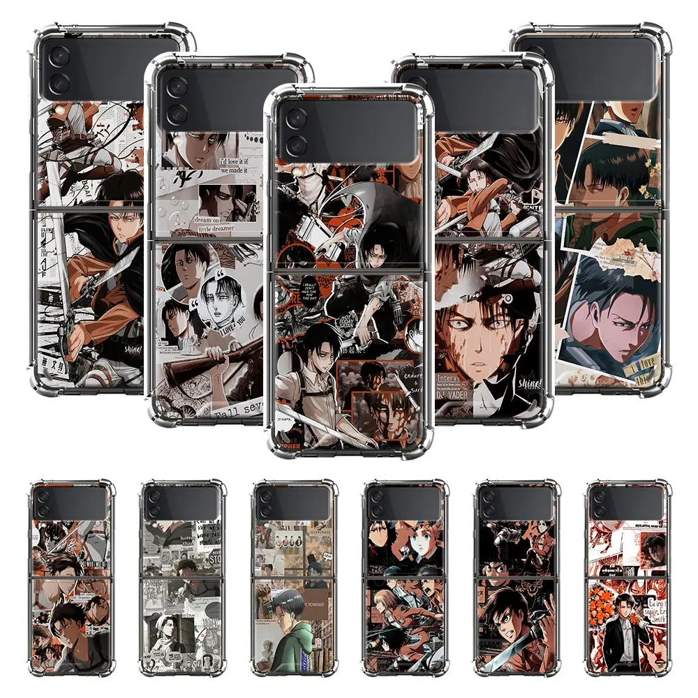 

Airbag Phone Case For Samsung Galaxy Z Flip 3 Cover For Galaxy Z Flip 5G Phone Shell Clear Bag Bumper Attack On Titan