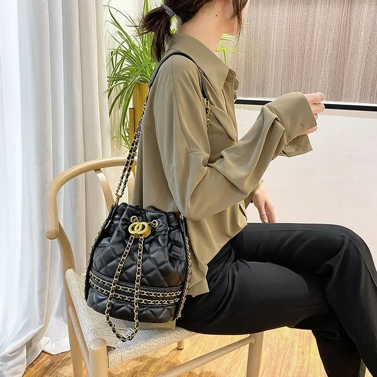 Новинка 2020 модная Корейская женская сумка мешок из искусственной кожи с