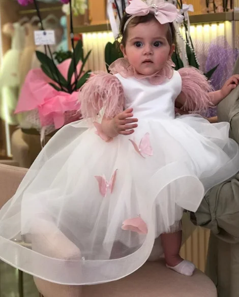 

Платье детское, на 1-14 лет, с розовой бабочкой