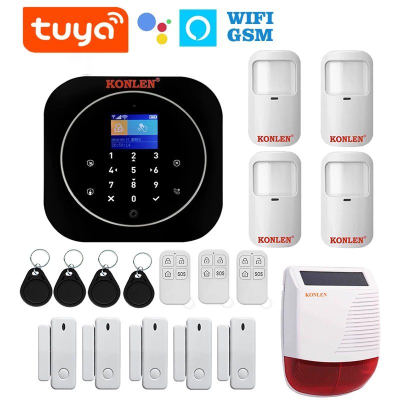Система сигнализации для дома Tuya Wi Fi GSM беспроводная с ip камерой|Комплекты