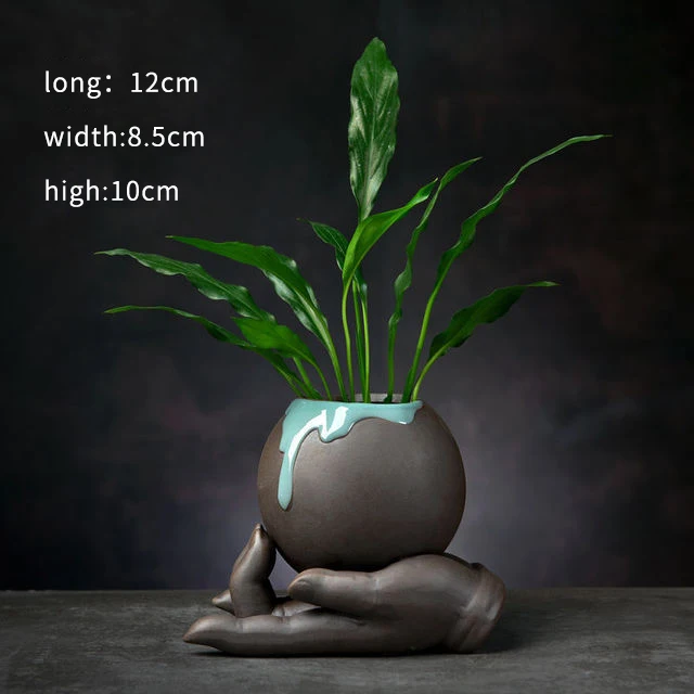 Новинка креативная керамическая зеленая кастрюля медные деньги трава