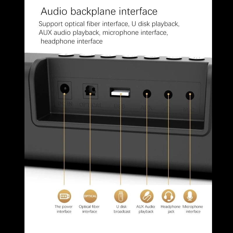 Саундбар с RGB-светильник кой 20 Вт настольный длинный динамик SD TF сабвуфер