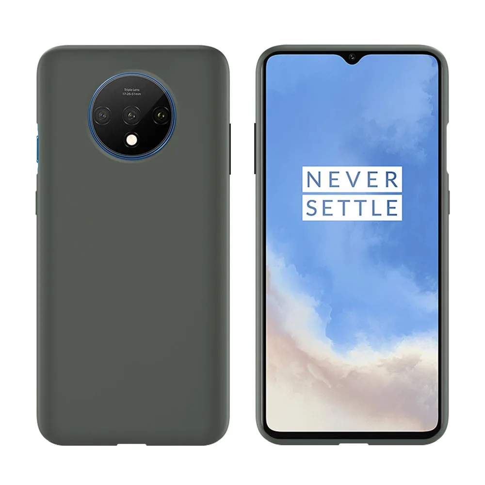 Армейский зеленый For Oneplus 7T Case Silicone Soft Ultra Thin Shockproof Full Protective Cover For Oneplus 6 6T 7 7T Pro Protector Case - Цвет: Армейский зеленый