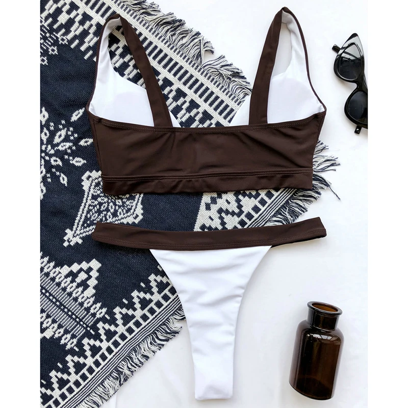 

QINJOYER Sexy Micro Bikini Patchwork Swimsuit Thong Bikini Women Bathing Suits 2 Pieces Swimsuit Mini Bikini Swimwear Women 2021