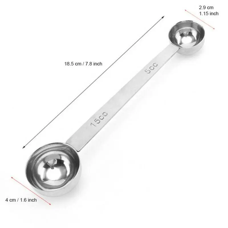 

Steel Double Head Spoon Rose Gold Silver Long Spoons Measuring Handle Kitchen Scale Roasted Tool Graduated Coffee O6T7