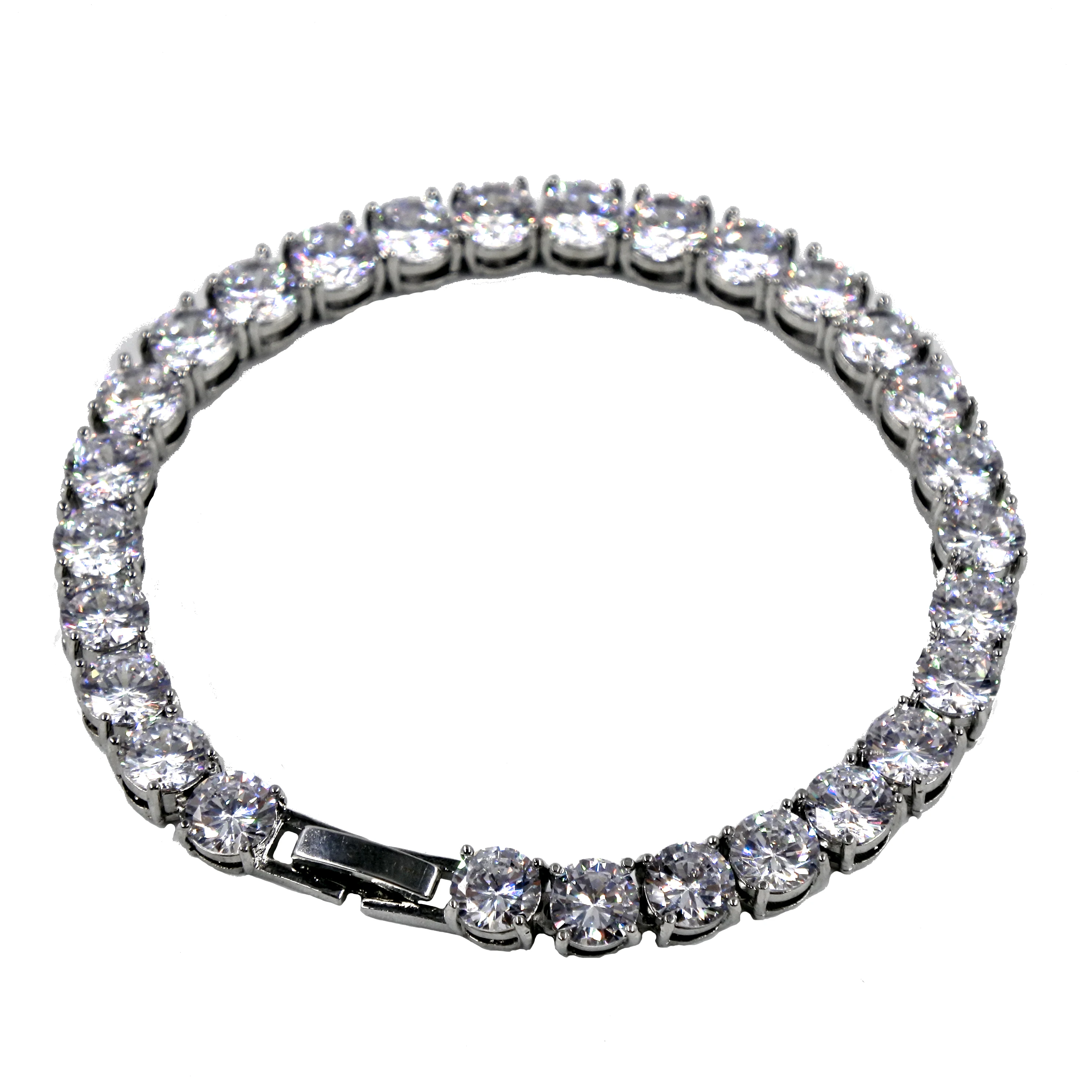 

Tennis Chain Bracelet For Men Women Couple Iced Out Crystal Copper Zircon Gold Silver 3/4/5MM Bracelets on Hand Hip-hop Jewelry