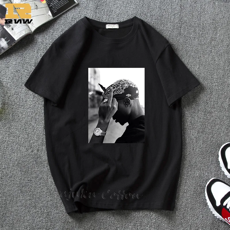 

2Pac Tupac Amaru Shakur Makaveli Raper Fashion Women/Men T-shirts Aesthetic Clothes Graphic Cotton T shirt streetwear Print Tops