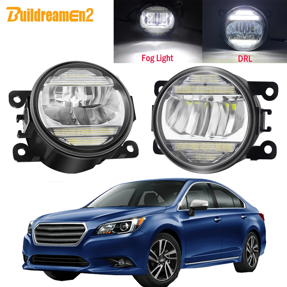 

2in1 передний бампер автомобиля светодиодный туман светильник сборки LED DRL дневная ходовая лампа 30 Вт 8000LM 12V аксессуары для Subaru Legacy 2010-2018