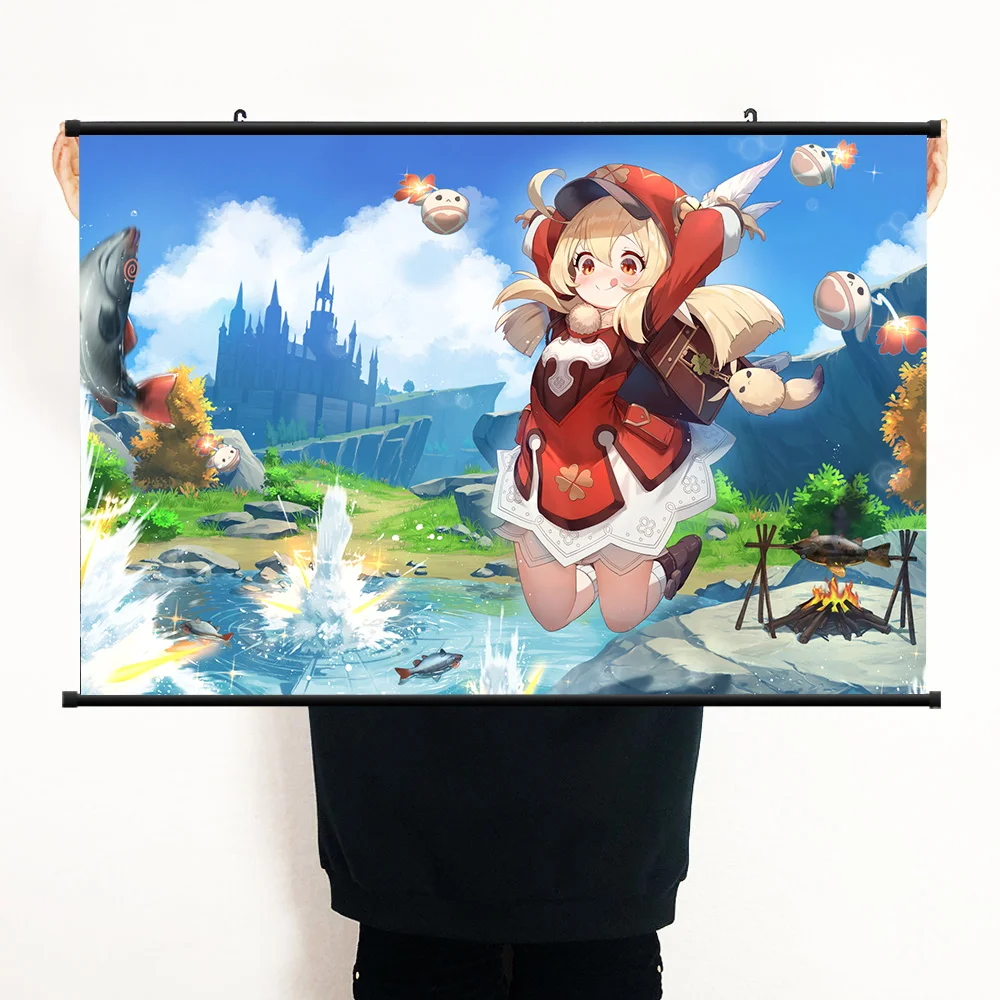 Новый постер аниме-игры Genshin Impact Klee настенный свиток домашний декор