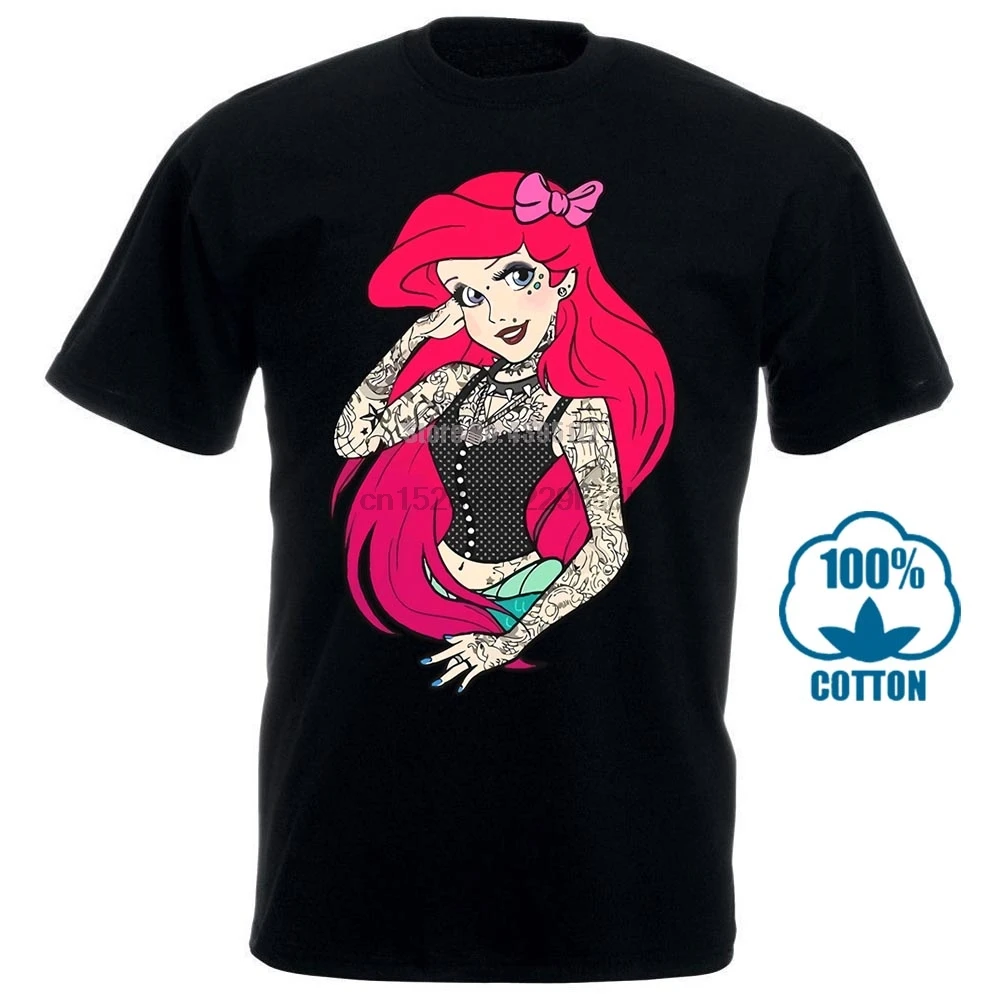 Футболка мужская Готическая в стиле панк/принцессы/Ариэль/Swag |
