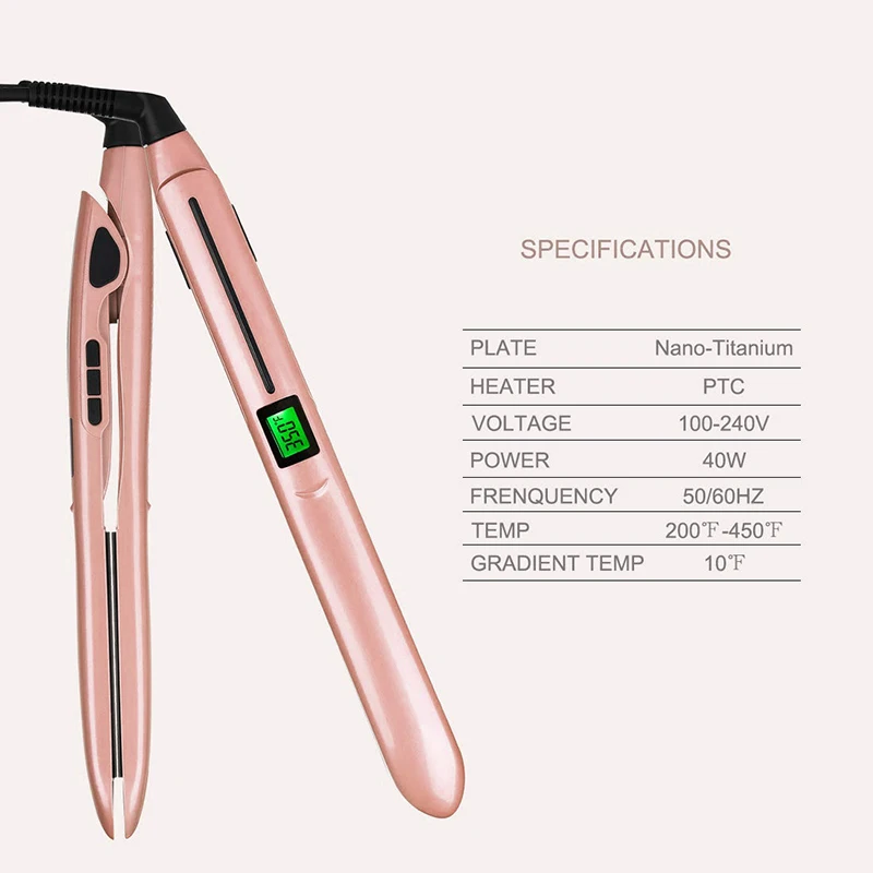 

Electric Hair Straightener Curler Professional Straightening Hair Ceramic Coated Curling Fast Heating LED Display Hair Straight