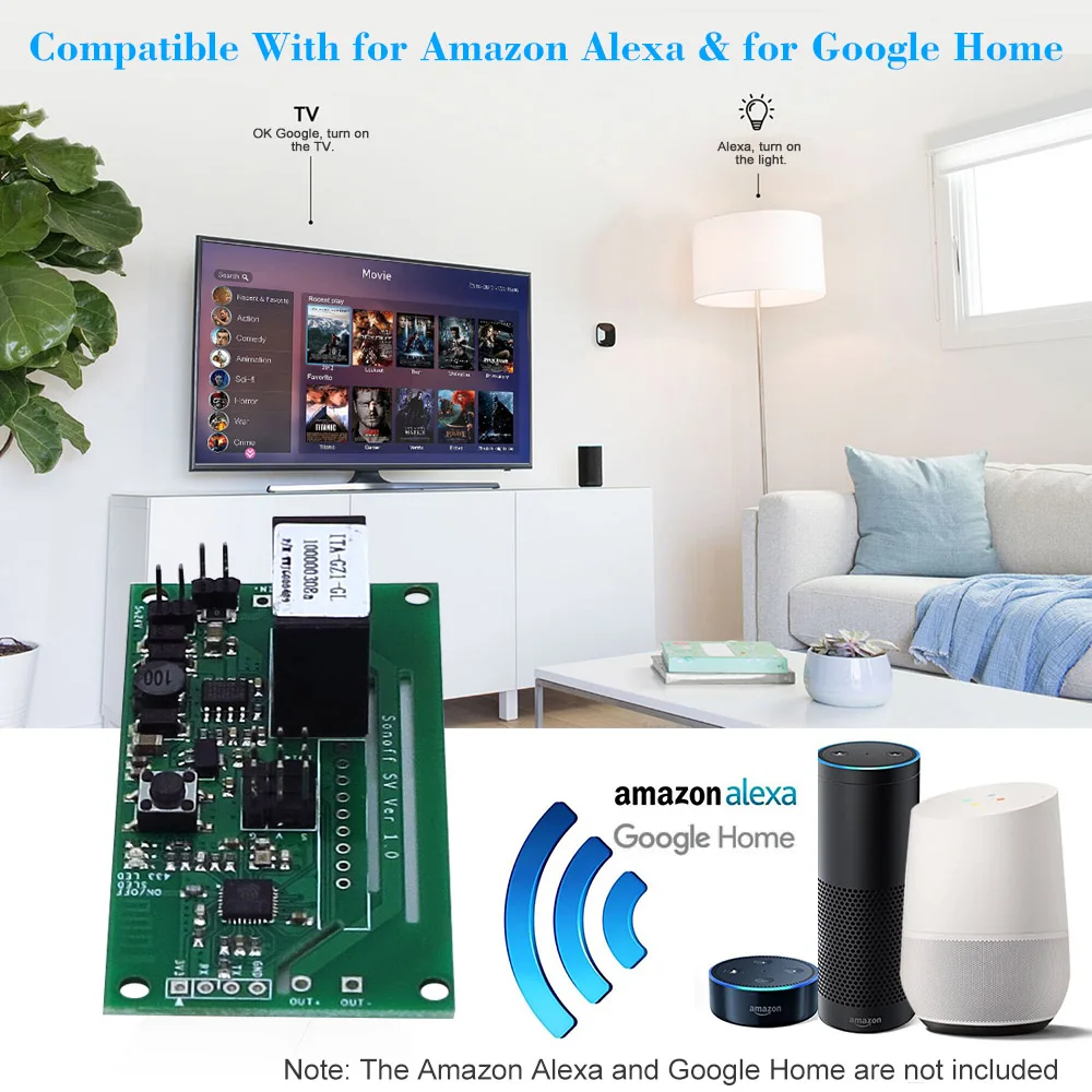 Sonoff Baisc SV WiFi беспроводной коммутационный модуль смарт-переключатель умный дом