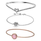 Женские браслеты из серебра 925 пробы, с шармами Pandora