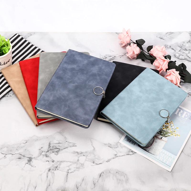 

Блокнот А5 с круглой пряжкой для бизнеса и офиса, блокнот из искусственной кожи для встреч, канцелярские товары для студентов, дневник, плани...