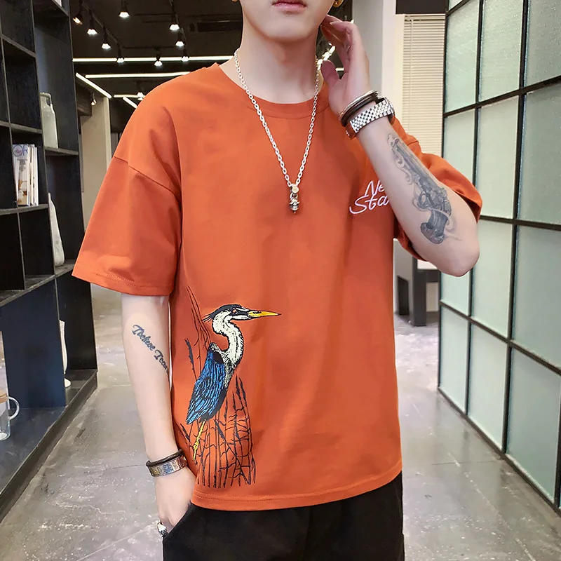 

Bingsi new Japanese anime short sleeve t-shirt men's loose half sleeve Summer Fashion Top