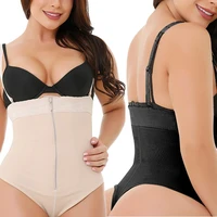 women thong shapewear bodysuit tummy shaper control briefs zip waist trainer corset slimming modeling strap corrective underwear