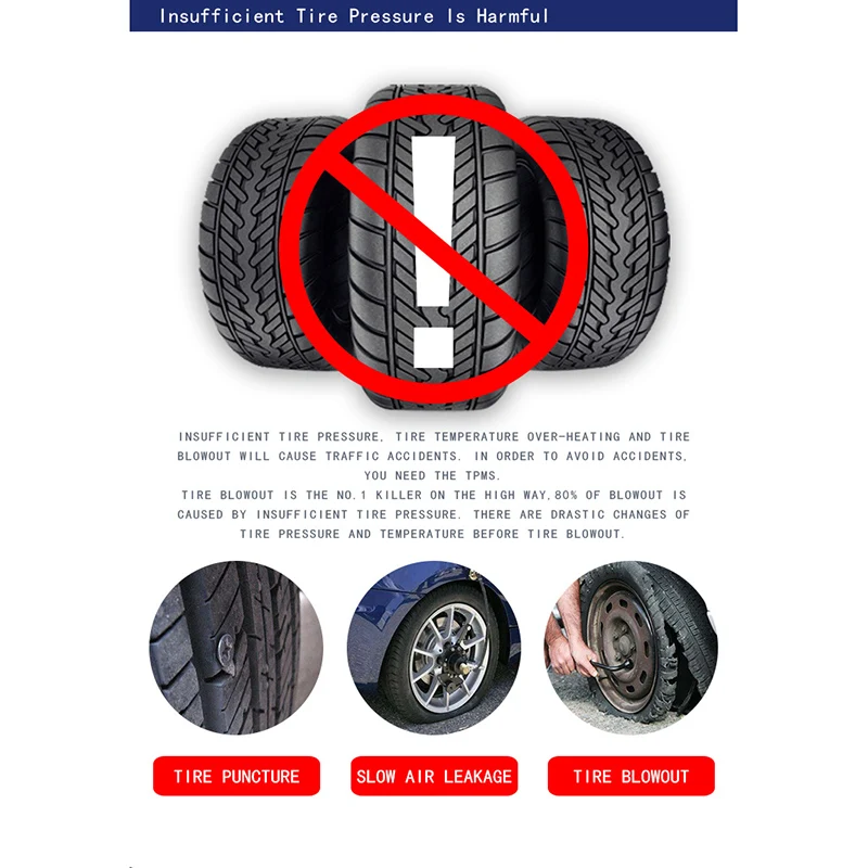 Горячая автомобильная система контроля давления в шинах TPMS цифровой дисплей