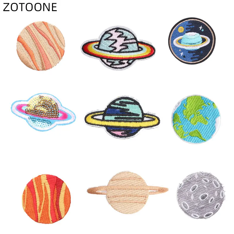 ZOTOONE нашивки &quotПланета&quot Пришивные Значки для одежды джинсов термотрансферы