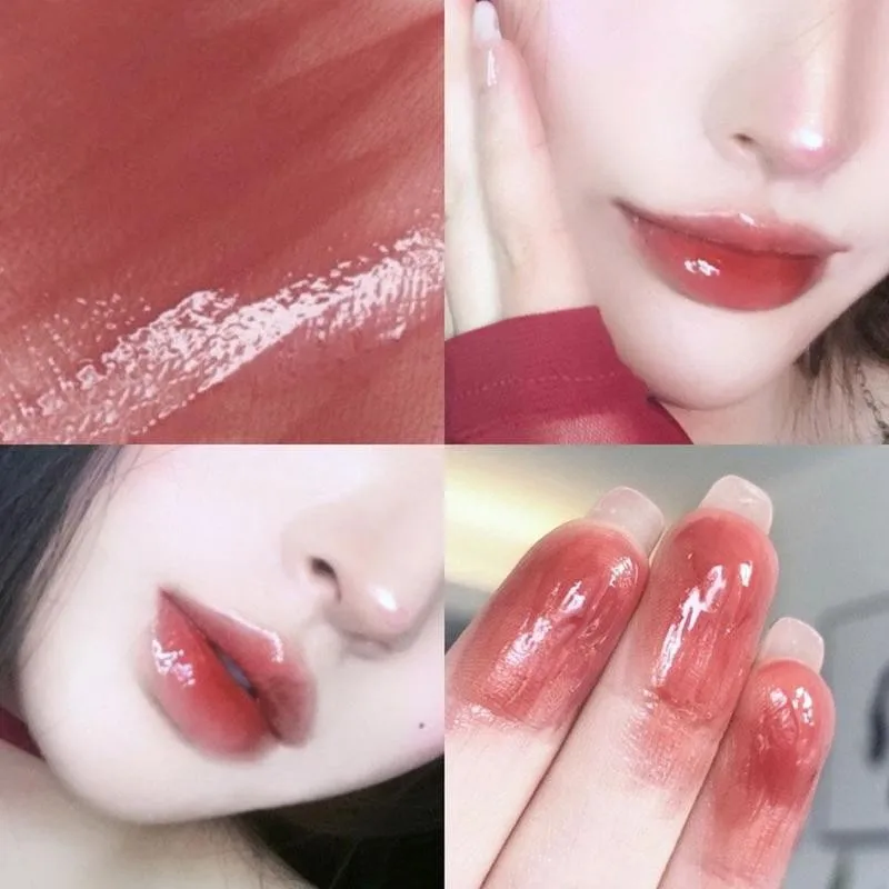 

Mirror Lip Gloss Tint Lips Makeup Liquid Lipstick Lasting Moisturizing Lip Glaze Cup Non-stick A7U4