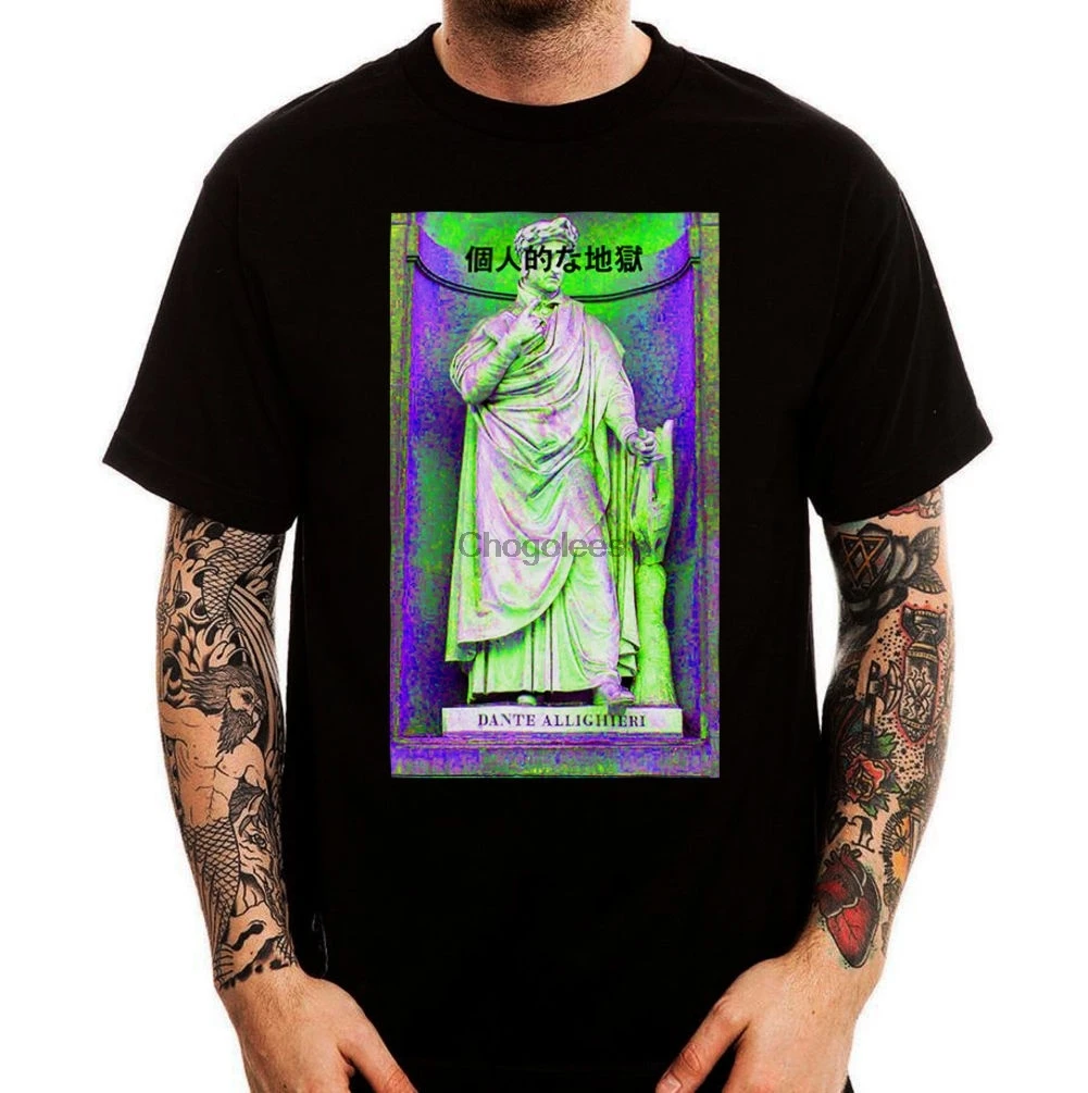 Японская эстетика Dante Alighieri модная уличная футболка Vaporwave Мужская Черная