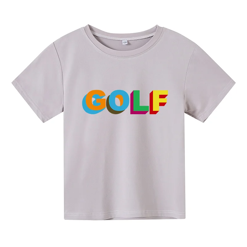 

2021 summer children's short-sleeved T-shirt cotton letter printing boys and girls short-sleeved T-shirt hip-hop casual tops fas