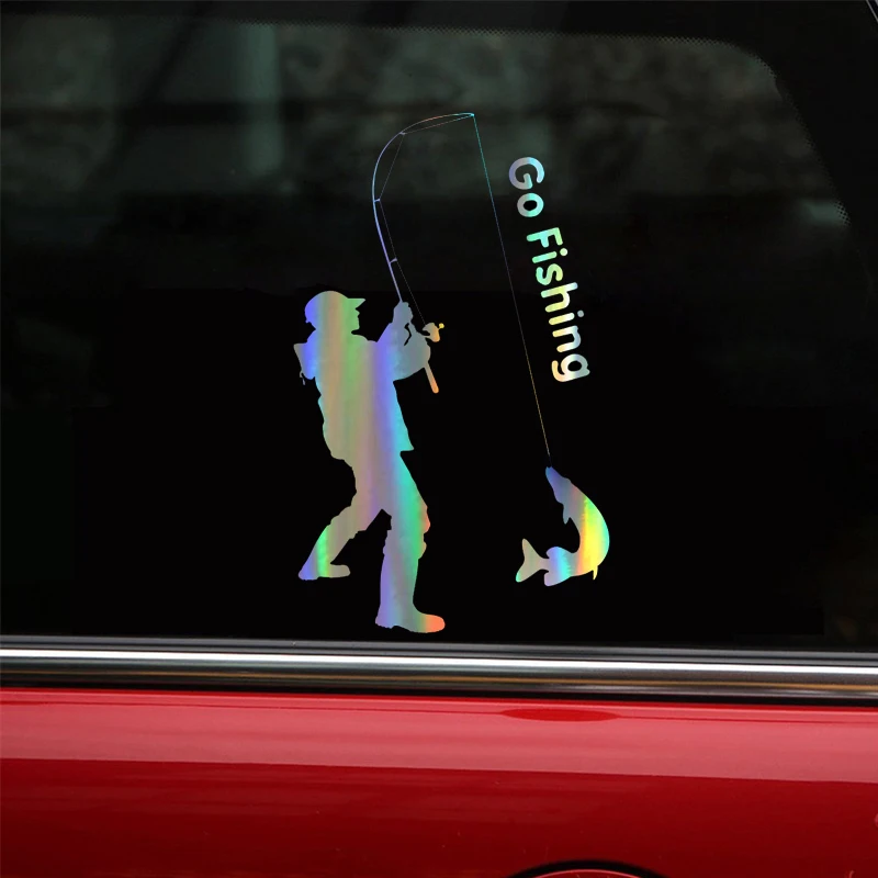 

Car Sticker 3D Go Fishing Fashion Sticker Funny Car Funny Sticker PVC Waterproof Sun Protection Decal Car Styling 9.2cm * 15.2cm