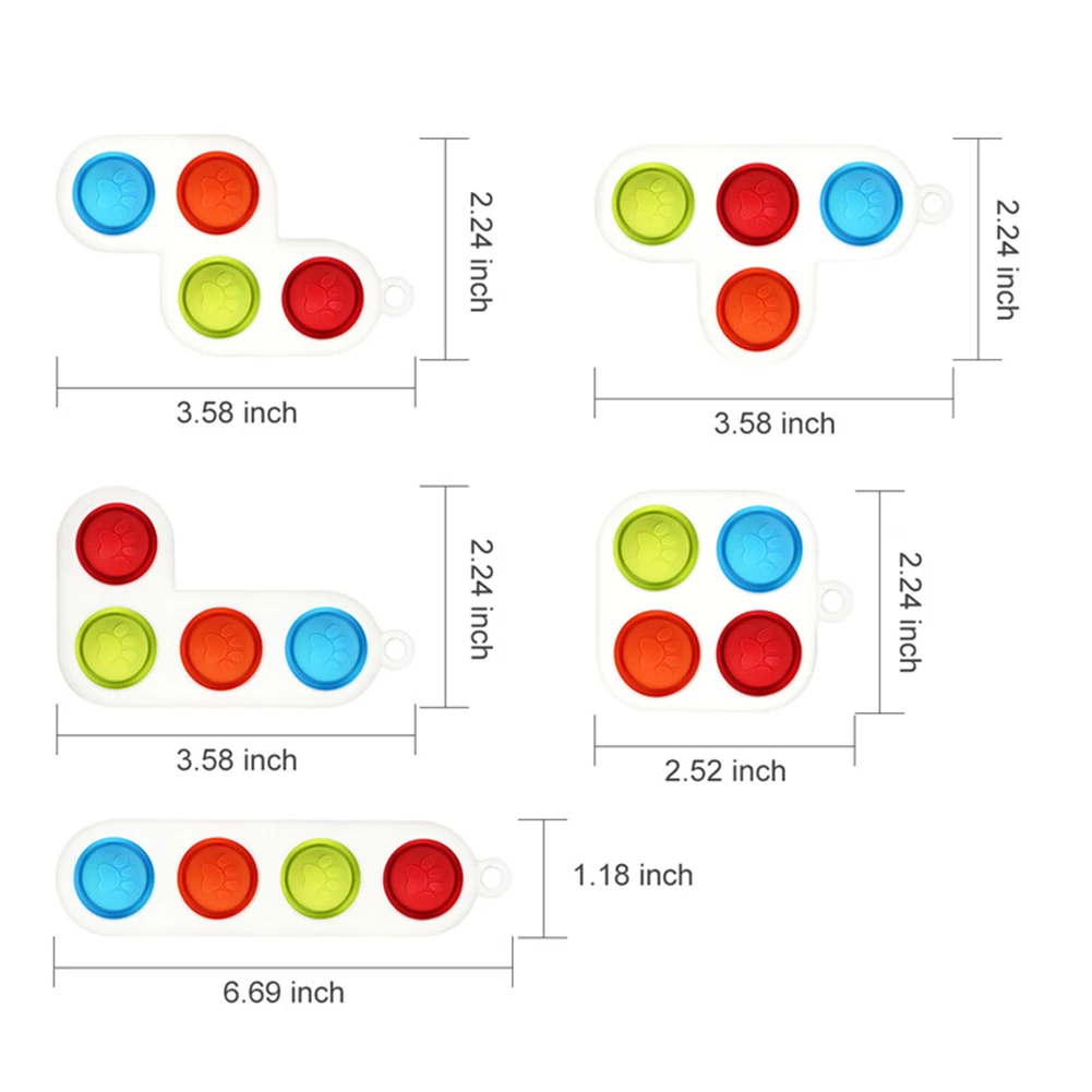 

2021 Tetris Push Bubble Keychain Fidget Sensory Toys Autism Anti Stress Relaxing Toy Stress Relief Game Keyring Toys