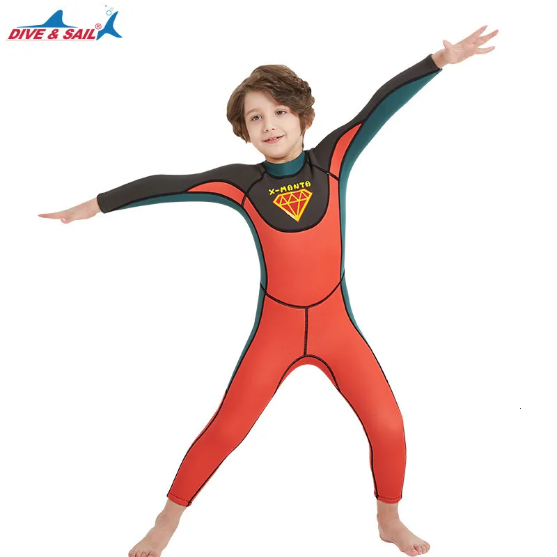 2 5 мм Детский костюм для дайвинга Lin Tai с длинным рукавом утепленный сохраняющий