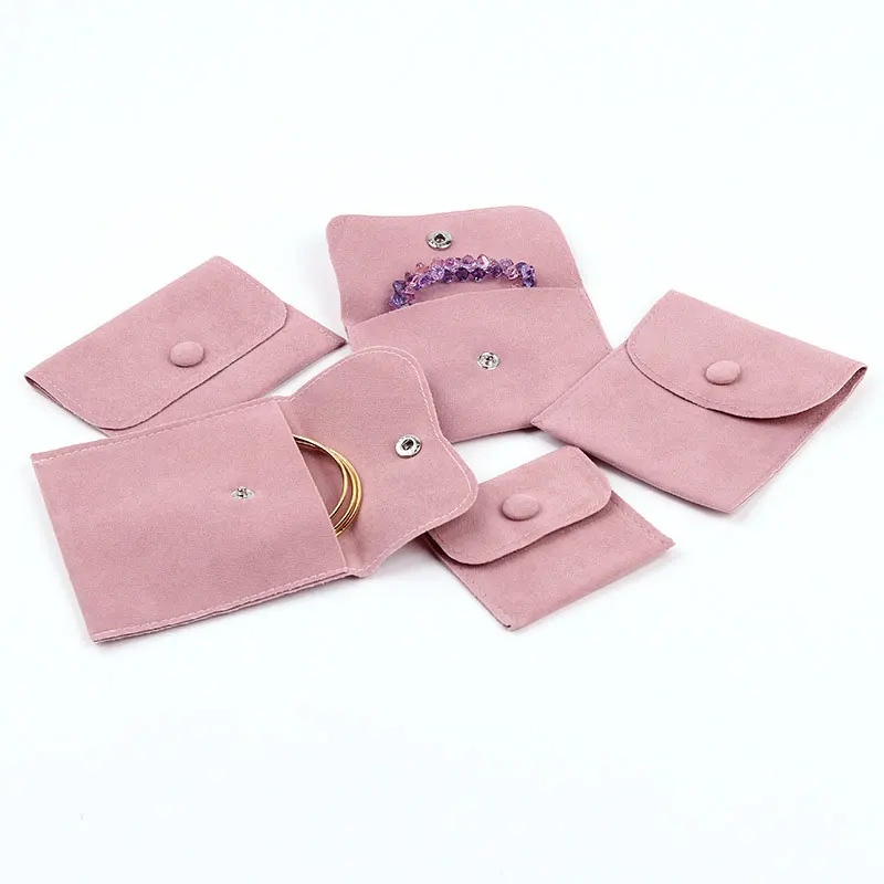 

Jewelry Velvet Envelope Storage Bag with Snap Button Suede Bag Ring Necklace Earring Bracelet Storage Bag Gift Packaging