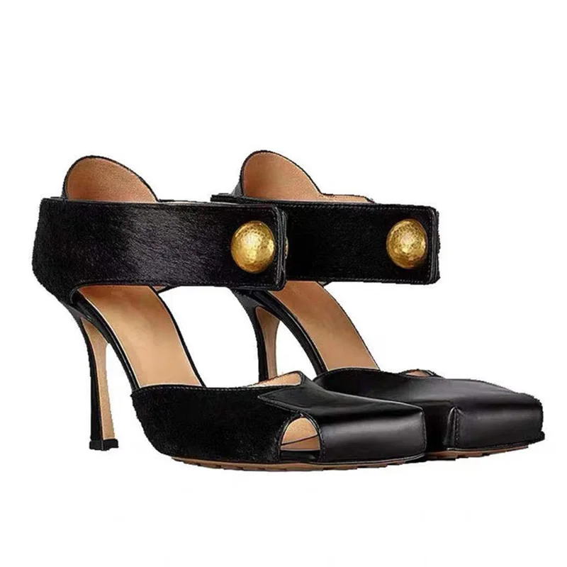 Новинка 2020 года Женские босоножки с квадратным носком на высоком каблуке Обувь