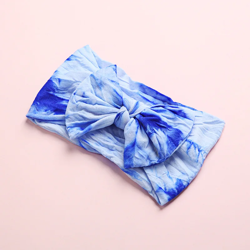 Модная детская лента для волос краска яркие нейлоновые повязки с узлом и бантом