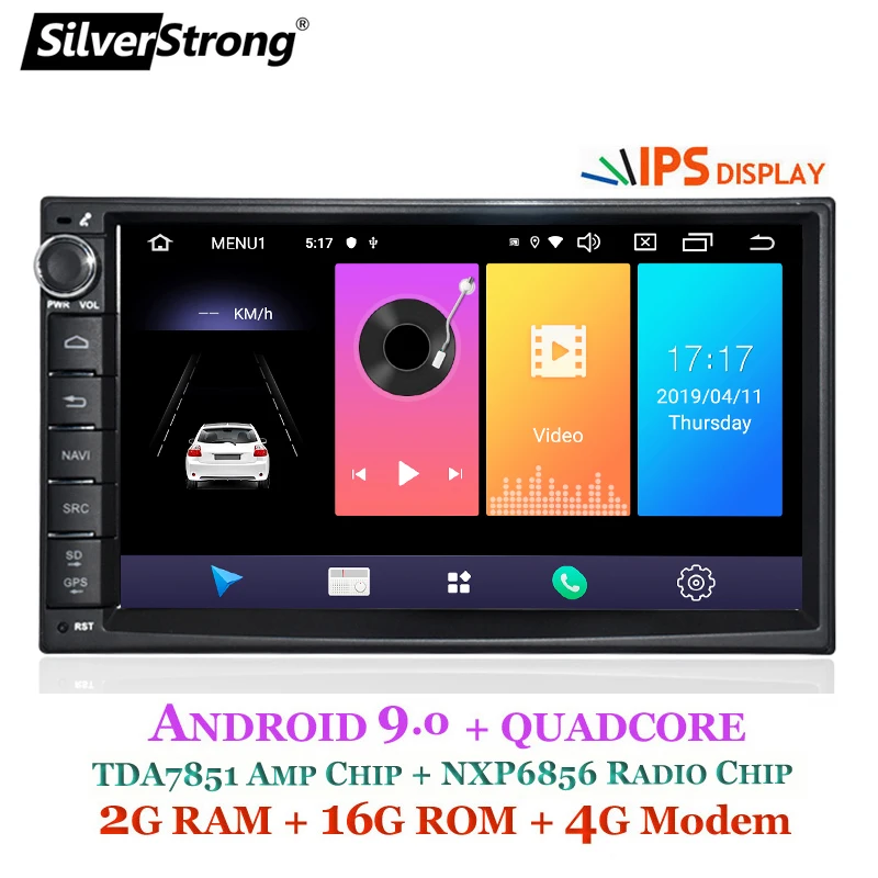 SilverStrong Android9.0 автомобильный 2Din универсальный gps автомобильный DVD навигатор Android9.0 для LADA GRANTA без DVD Автомобильный плеер 707M3