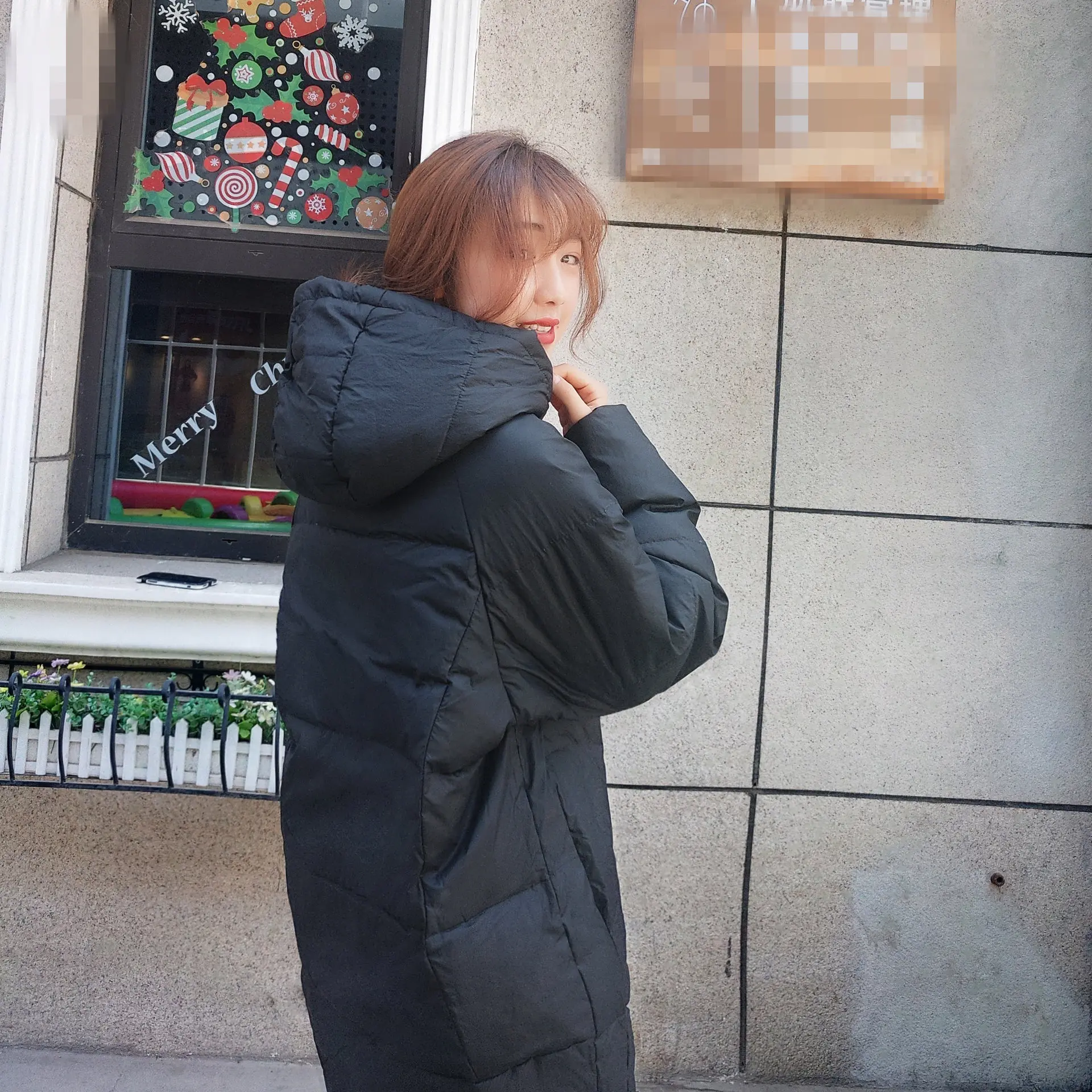 Зимний пуховик для женщин средней длины, стиль, толстый белый утиный пух, корейский стиль, маркировка LUCKY Five, яркая поверхность