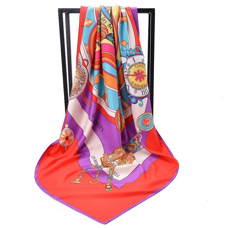 Бандана с подвеской в виде Розы большой квадратный хиджаб принтом 130 х130