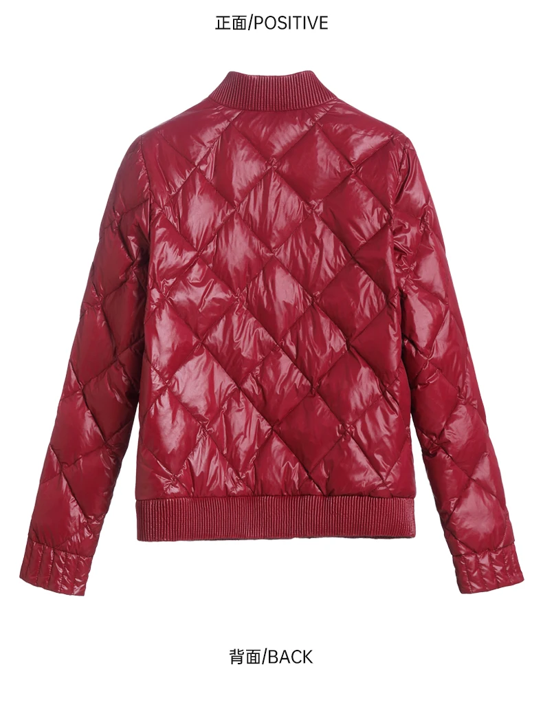 jacket women fall/winter 2021 new wine red light and short baseball down jacket jacket women  winter coats