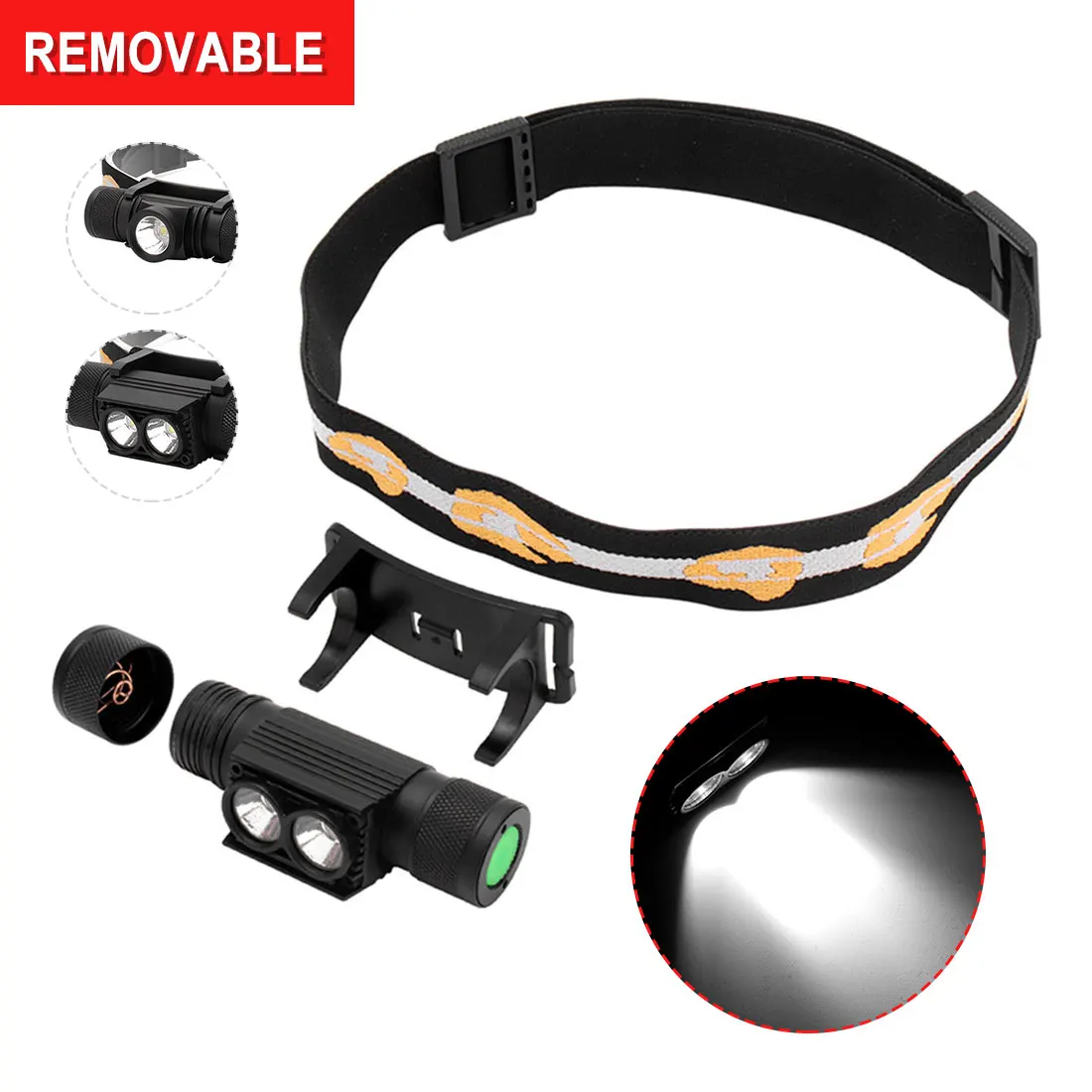 

3800LM XM-L2 LED Headlamp USB Rechargeable Flashlight Power by 18650 Battery Headlight Torch Camping Light Waterproof Work Lamp