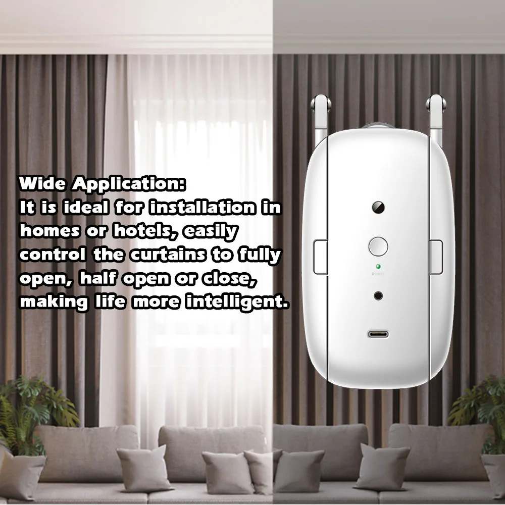 

Tuya Smart Curtain Motor BT Voice Control Swithbot Electric Curtain Robot APP Control Timer Compatible with Alexa Google Home