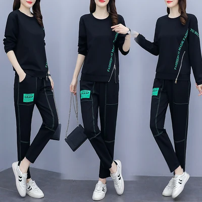 

Leisure Two Piece Women Pants Sets Letter Korean Tracksuit Wholesale Clothing Ensemble Femme 2 Pieces Womens Outfits Tracksuits