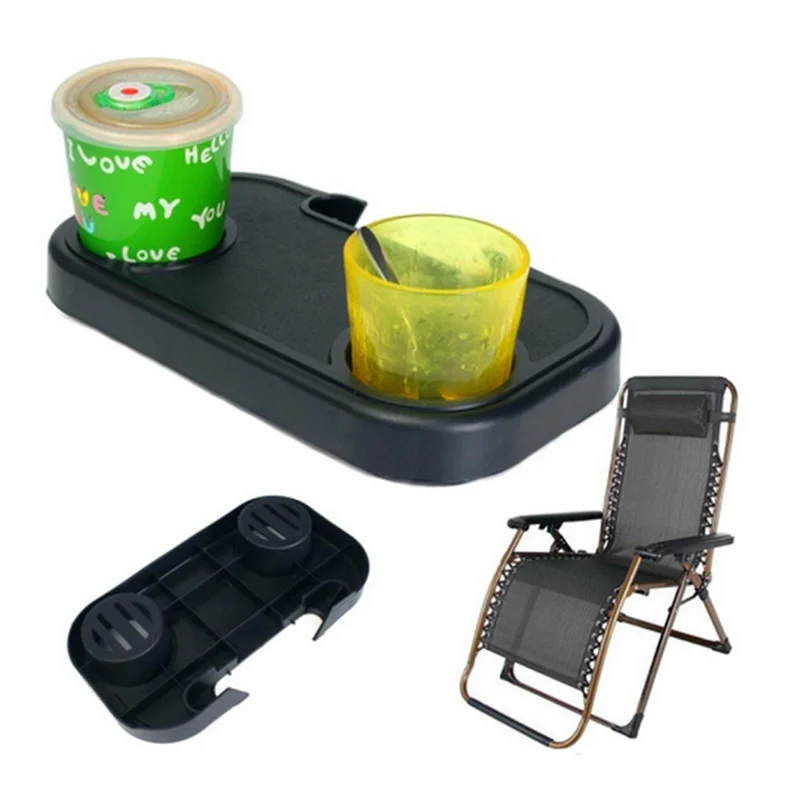 

Portable Folding Camping Picnic Outdoor Beach Garden Chair Side Tray Holder for Drink H88F