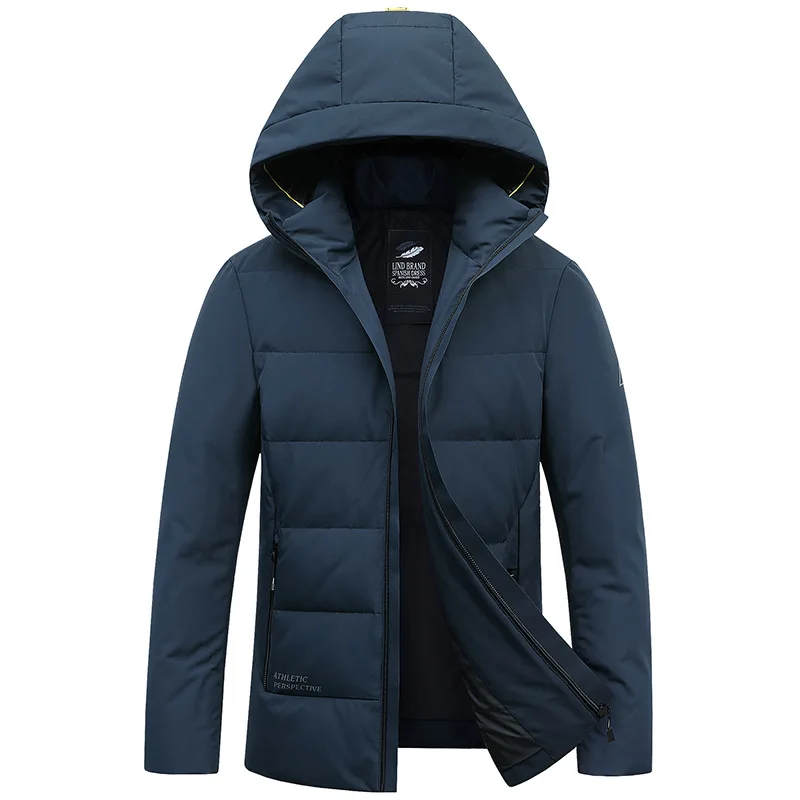 

Fashion Short Down Jacket Young and Middle-Aged Men's Casual Hooded 90%White Duck Down 2020 Winter Trendy Jacket Coat