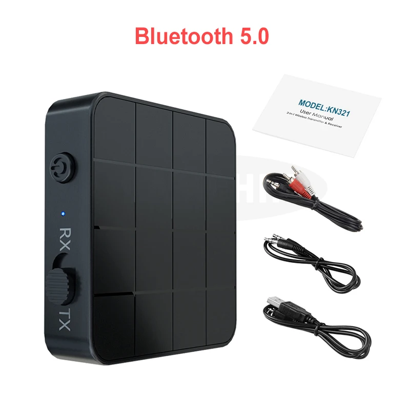 Bluetooth 5.0 2в1 беспроводной Bluetooth адаптер аудио приемник передатчик RCA 3,5 мм 3,5 AUX разъем стерео Bluetooth 5,0 адаптер для автомобиля ТВ MP3 ПК - Комплект: Bluetooth 5.0