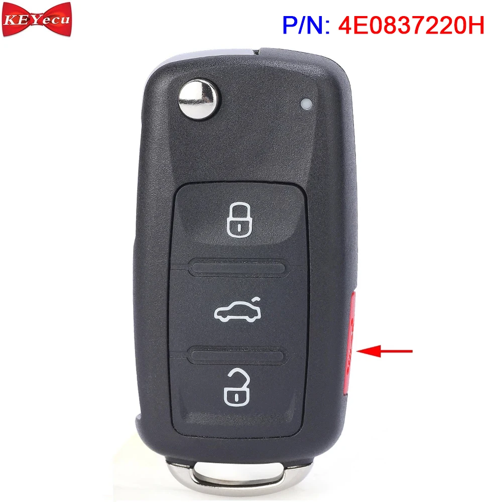 KEYECU для дистанционного ключа Audi A8 4E0837220H 4E0 837 220H 433 МГц FSK PCF7946A / HITAG 2 46 чип 4