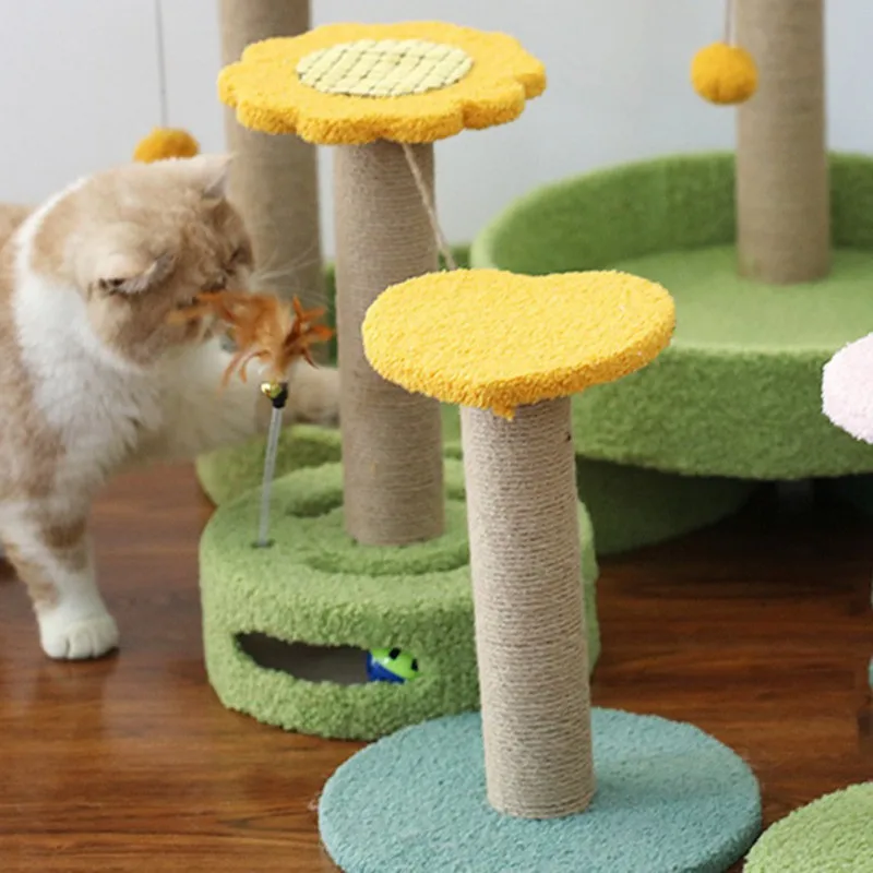 

Sisal Cat Jumping Platform Cat Litter Color Flower Shape Soft And Comfortable Cat Litter Summer new