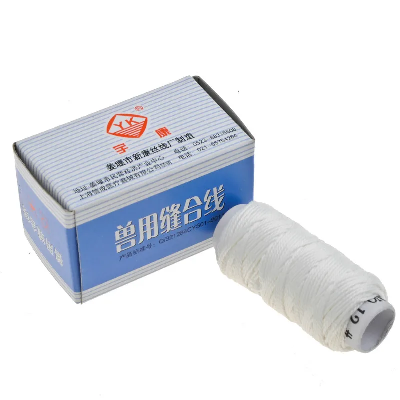 

10 шт., ветеринарные неабсорбируемые хирургические шов Jiangyan, шовный шелк, Шелковый Шов