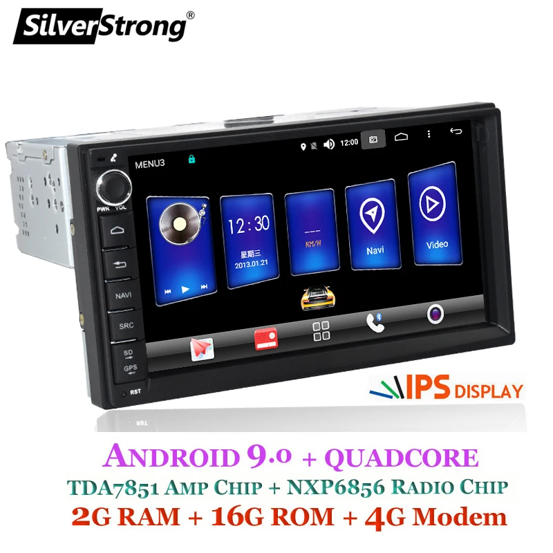 SilverStrong Android9.0 автомобильный 2Din универсальный gps автомобильный DVD навигатор Android9.0 для LADA GRANTA без DVD Автомобильный плеер 707M3