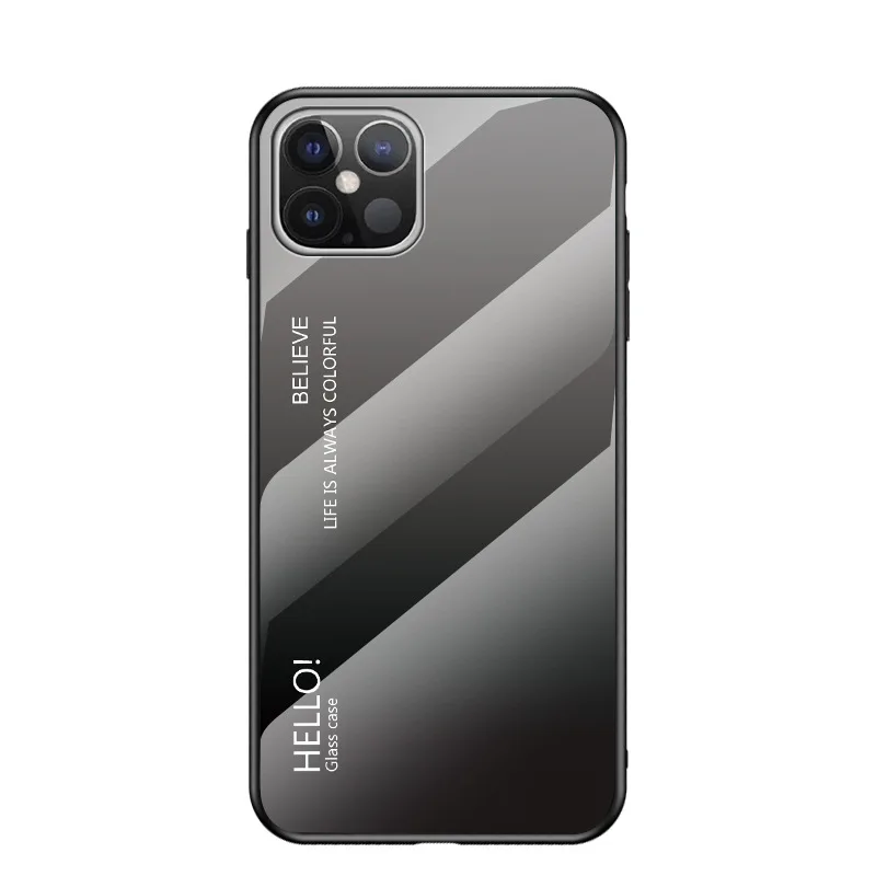 Gradient Glass Anti-drop Phone Case for Iphone 11PRO X XS MAX XR PLUS Painted Tempered Back Cover 8 7 6 SE | Мобильные телефоны и