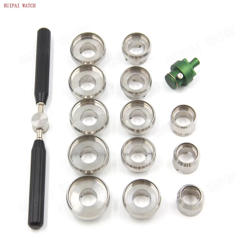 Watch Case Screw Back Die Set with Handle for Rolex Watch - Includes 13 Sizes