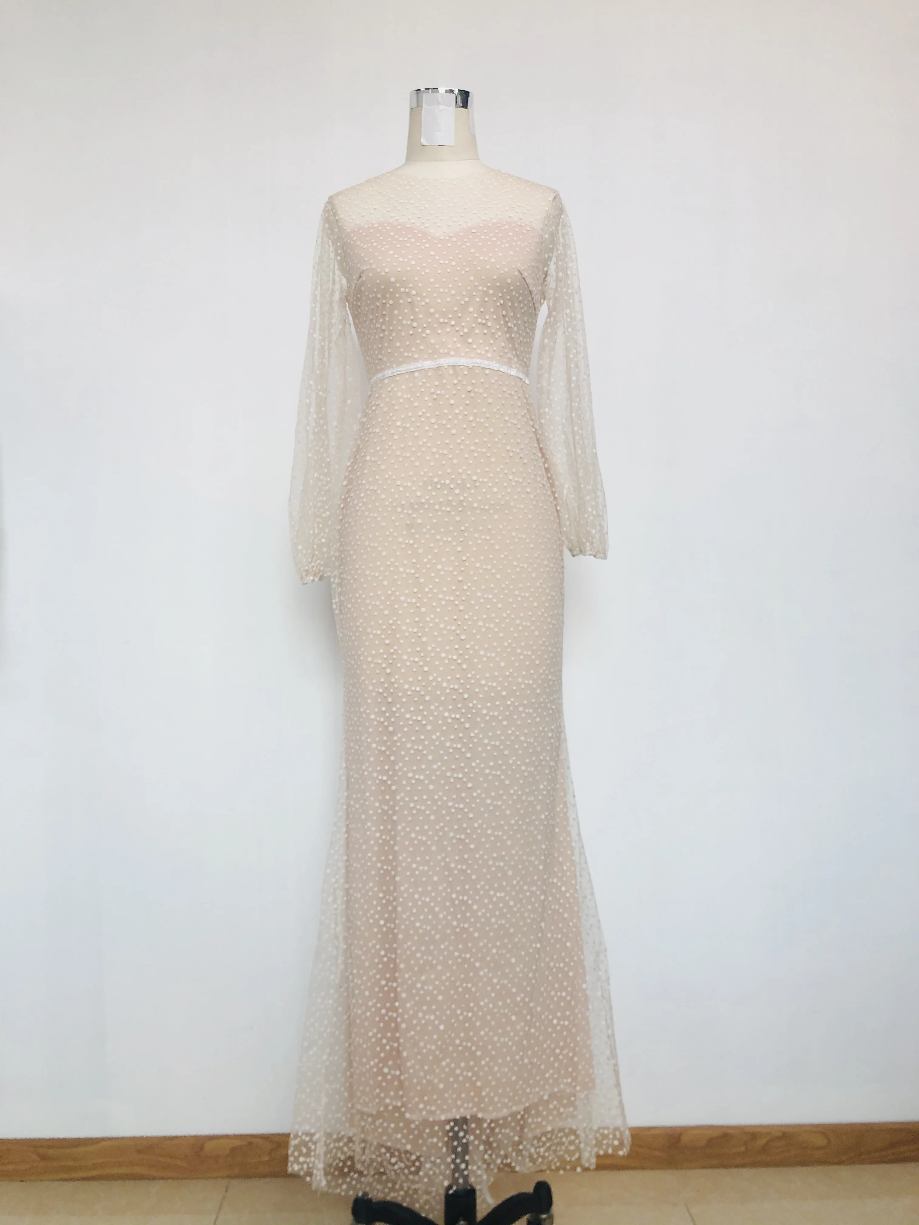 Облегающее сексуальное длинное платье с круглым вырезом элегантное Модное