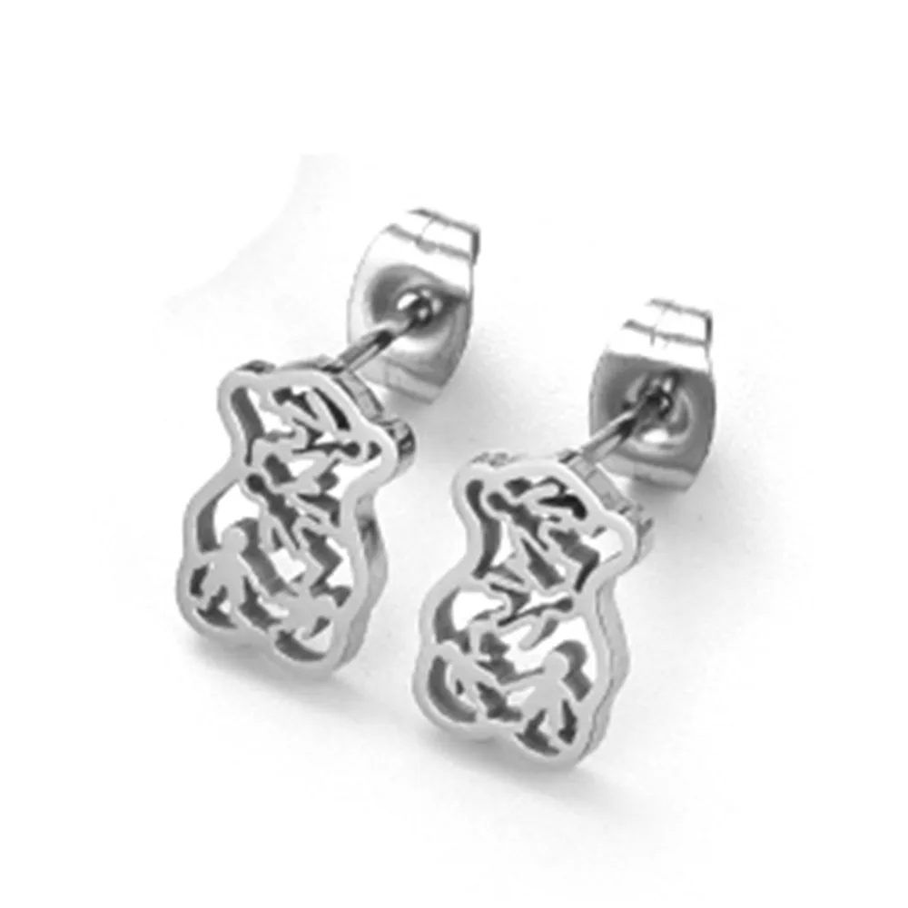 Модный Ювелирный медведь Форма прекрасный нержавеющая сталь серьги для женщин и